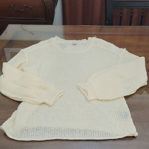 POL Women's Soft Cream Pullover Sweater